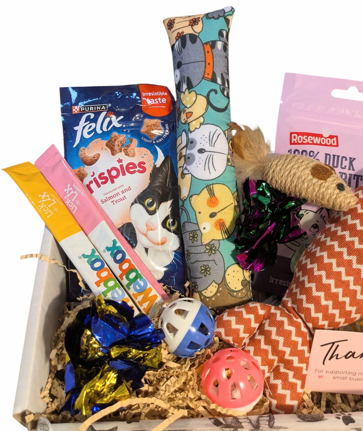 Huge Cat Treat Box - Premium Gift Box with Catnip Pillow & Toys